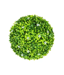 Artificial Grass Ball With Flowers 38cm