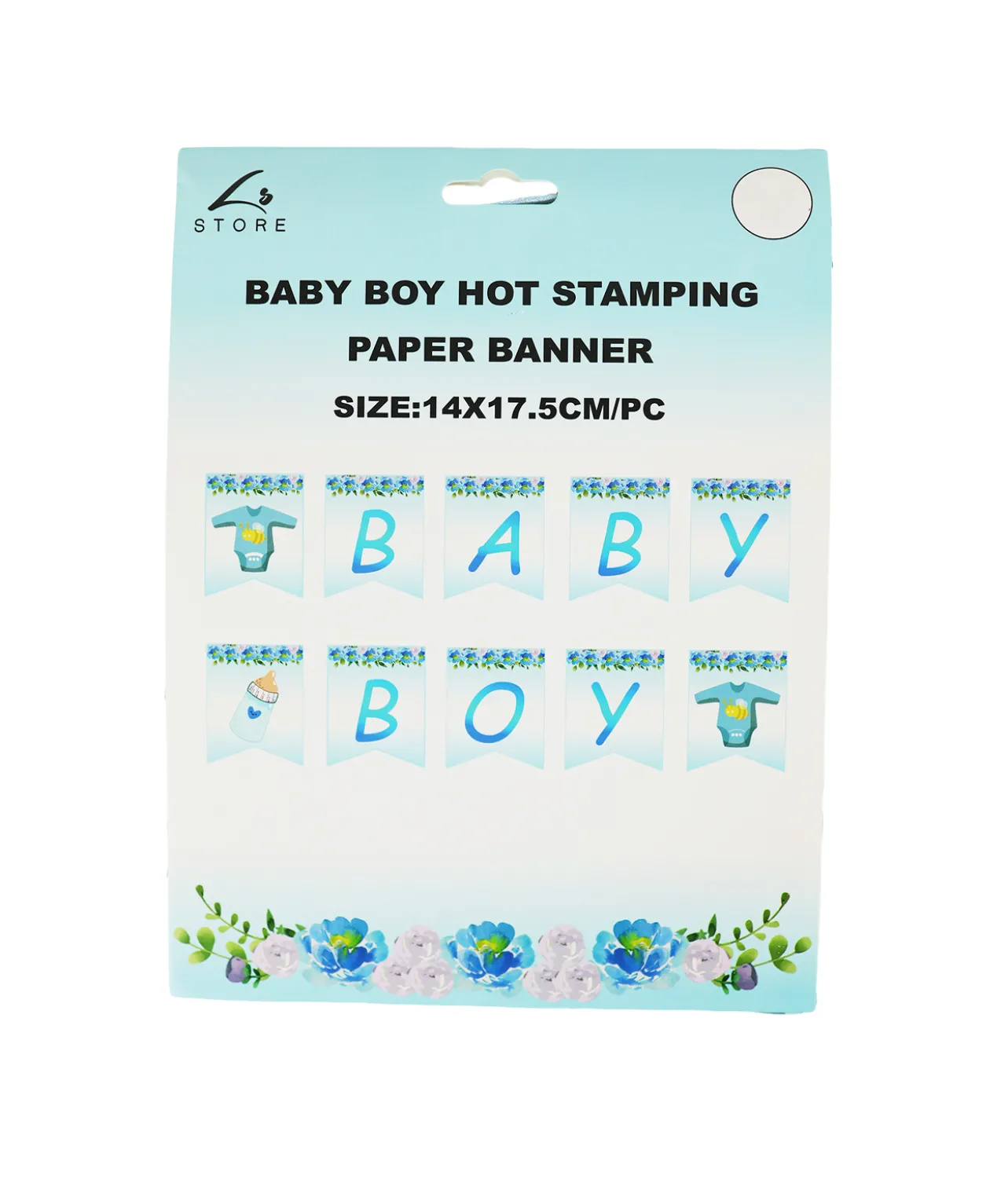 Baby Boy Hot Stamping Paper Banner 14×17.5cm