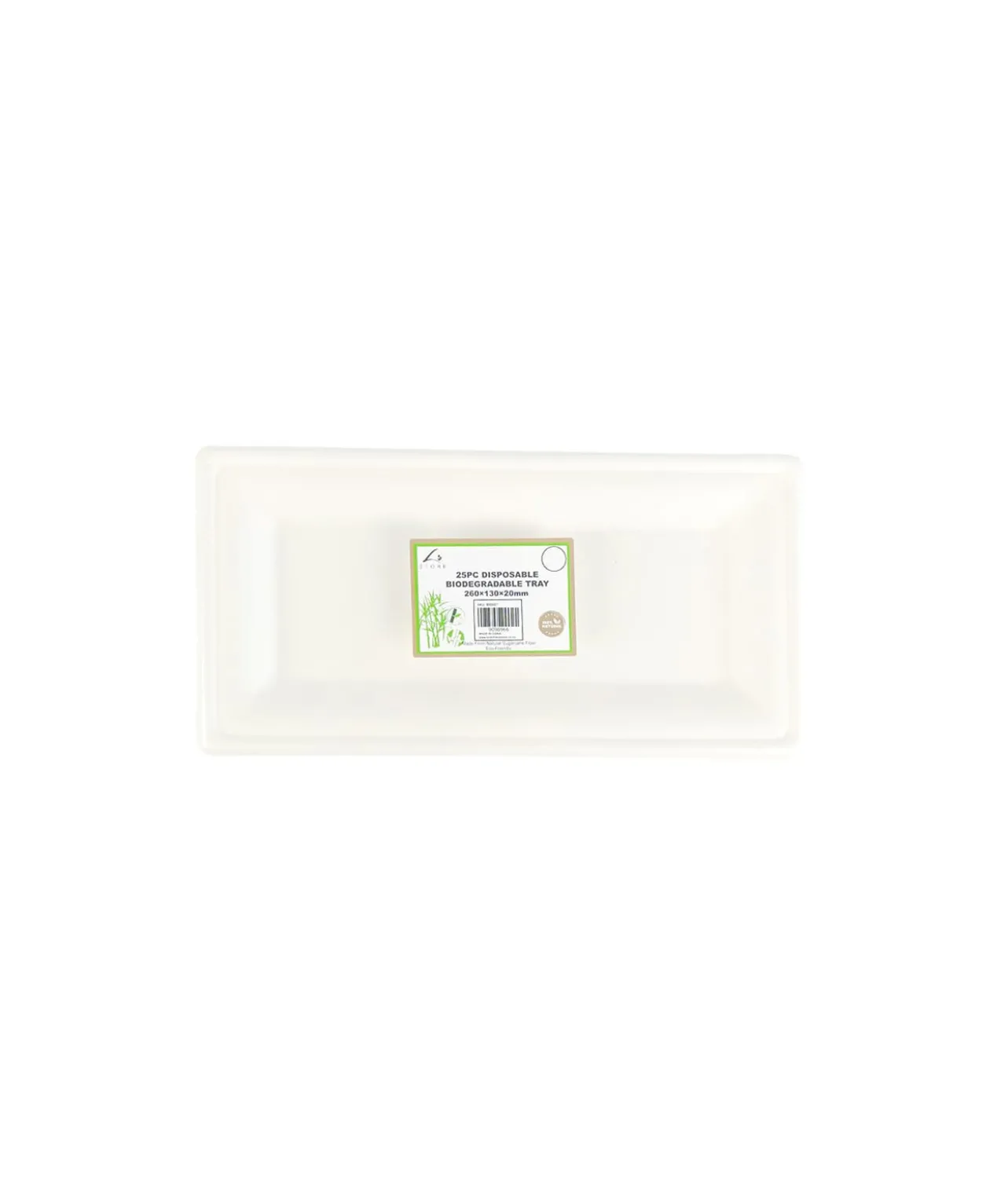 Biodegradable Tray 260x130x20mm 25pc