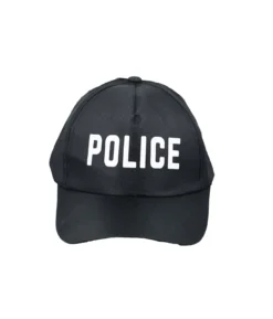 Black Adult Police Cap