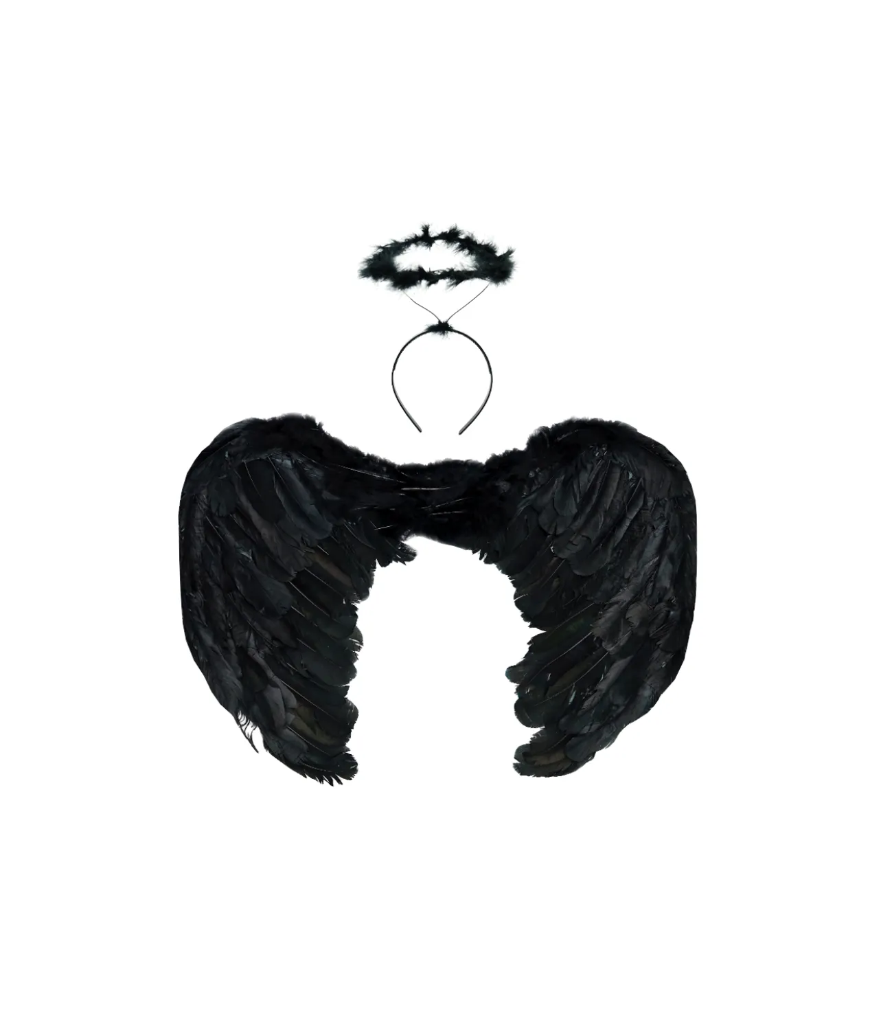 Black Angel Wings & Headband 55cm