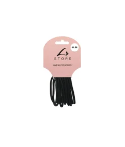 Black Assorted Elastic Hair Set 12pc
