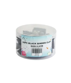 Black Binder Clip 24pc 3.2cm