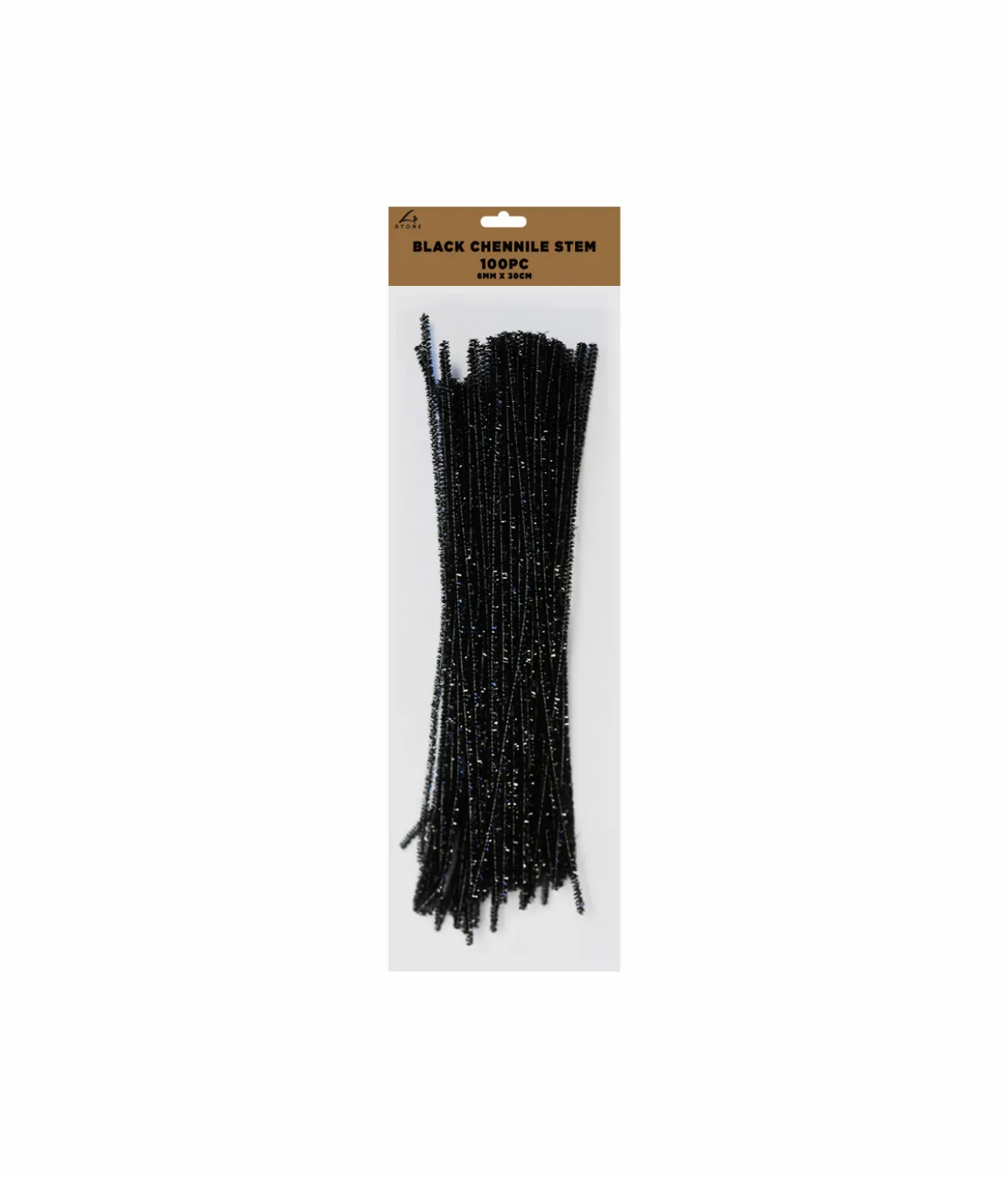 Black Chenille Stems 30cm