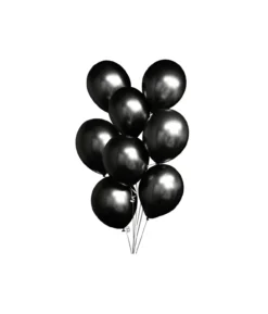 Black Chrome Balloon 12in 8pk