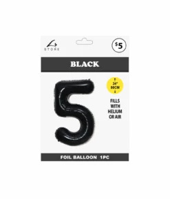 Black Foil Number Balloon 5