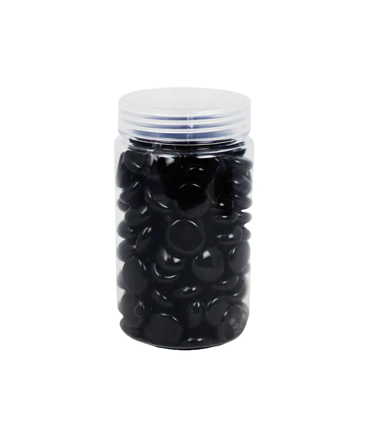 Black Glass Gems 500g 17-19mm