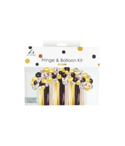 Black Gold Door Fringe with Balloons Kit