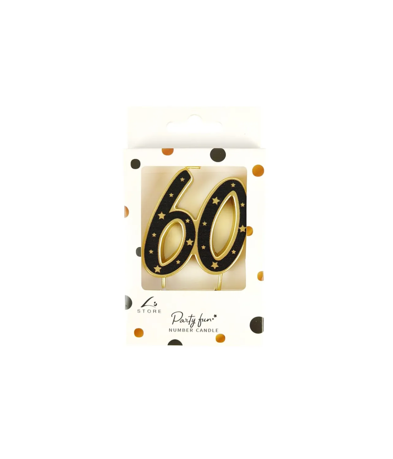 60 Black Gold Double-digit Candle 6.3cm