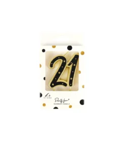 21 Black Gold Double-digit Candle 6.3cm