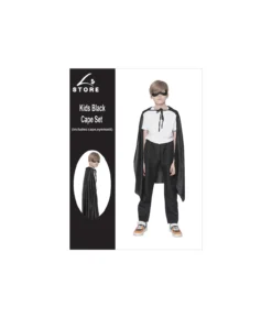 Black Kids Cape & Mask Set