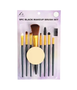 Black Makeup Brush Set 9pc