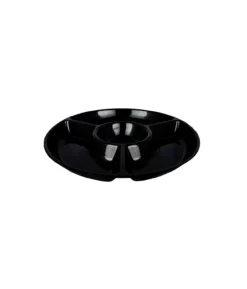 Black Melamine Chip & Dip Serving Plate 33.6cm