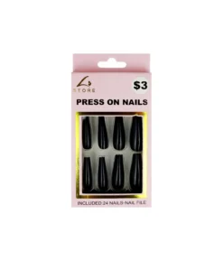 Black Press On Nails 24pc