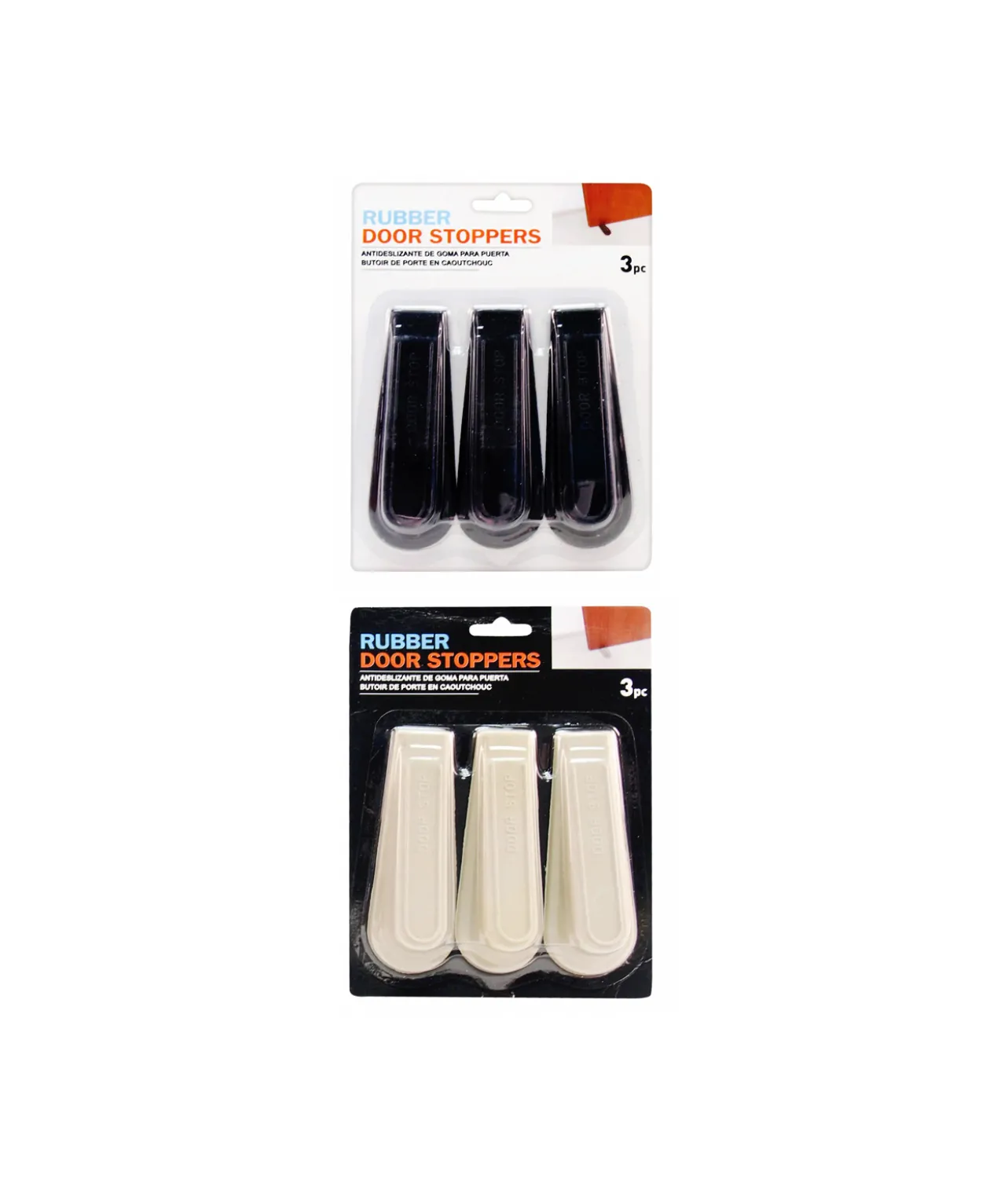 Black Rubber Door Stoppers 3pc