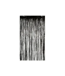 Black Wavy Foil Curtain 1x2m