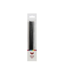 Black & White Sparkling Candles 18pk