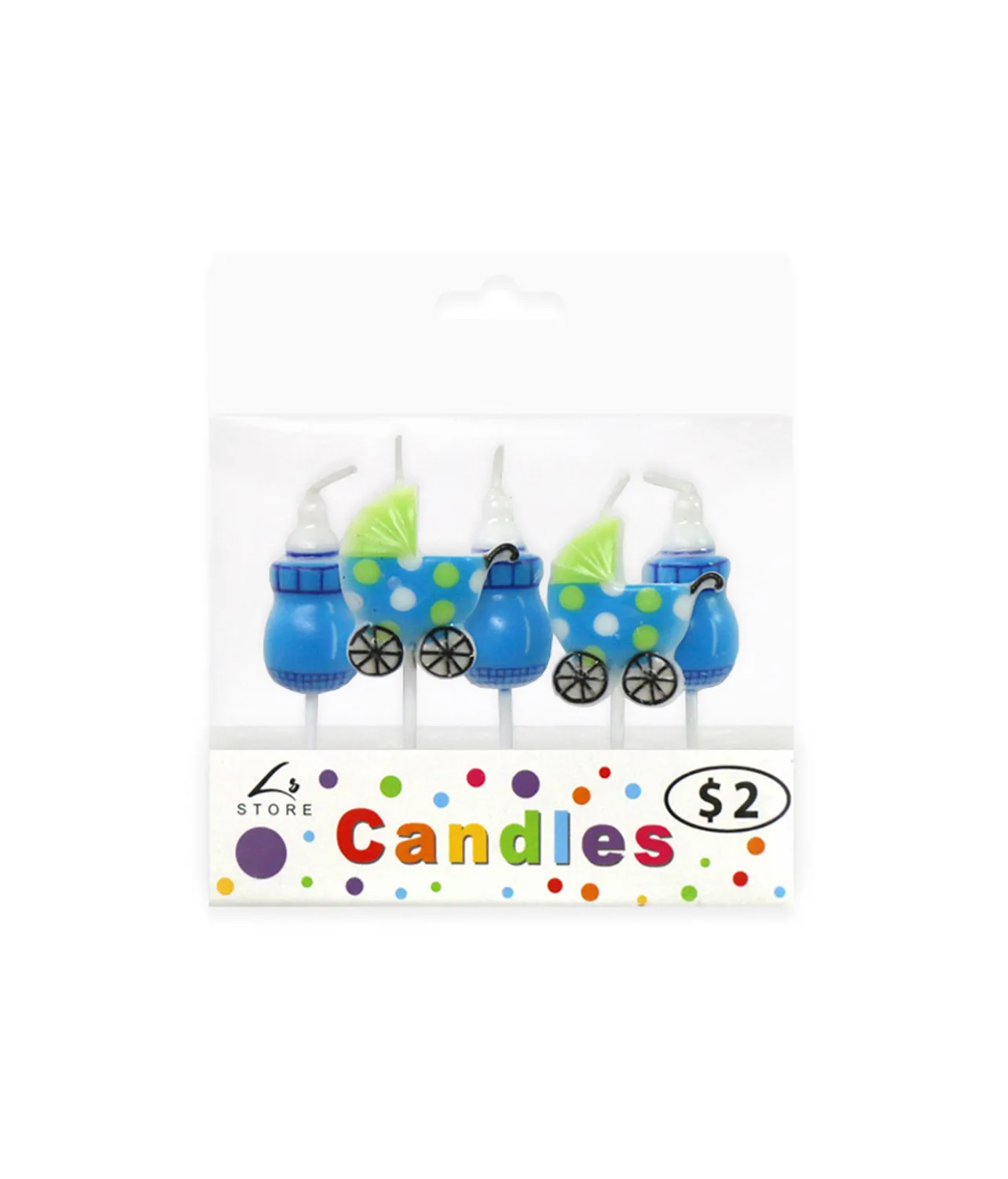 Blue Baby Candles 5pk