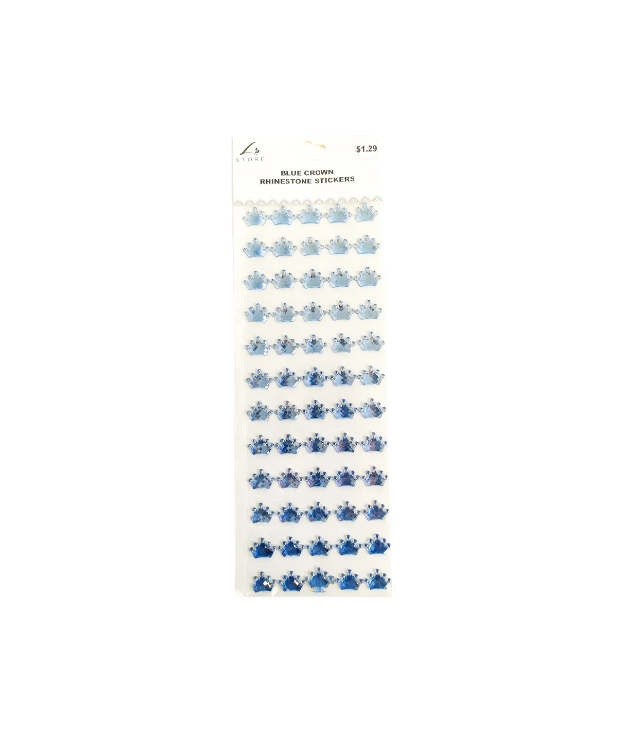 Blue Crown Rhinestone Stickers