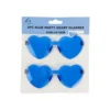 Blue Party Heart Glasses 14x6cm 2pc