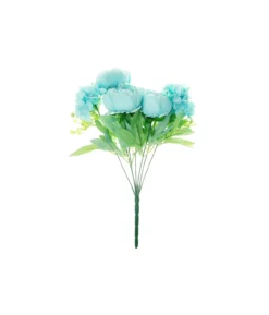 Blue Peony 5 Head Bunch 40cm