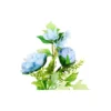 Blue Peony 2 Head 45cm
