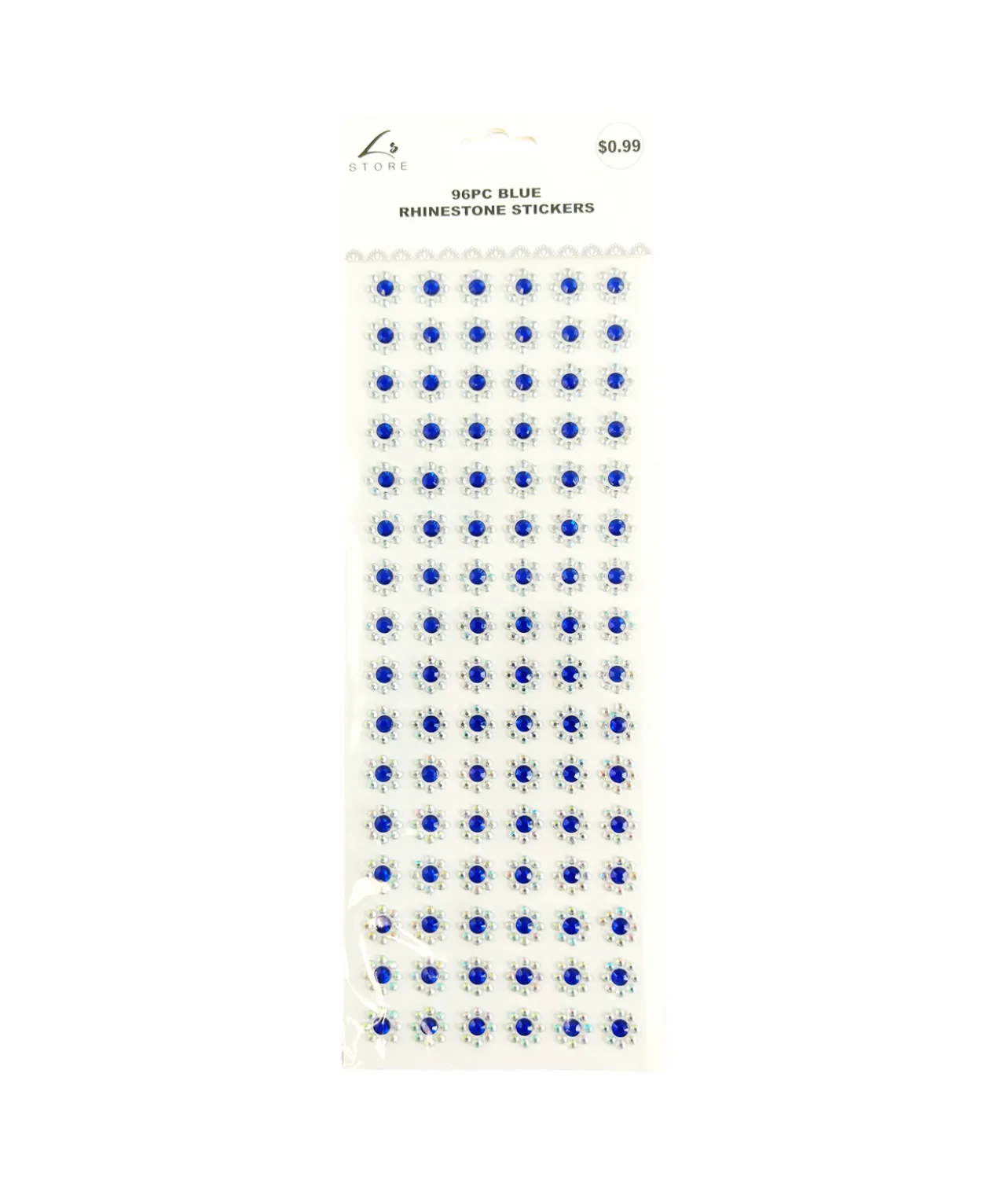 Blue Rhinestones Stickers 96pc
