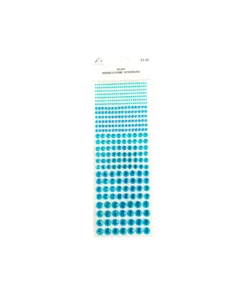 Blue Round Rhinestone Stickers