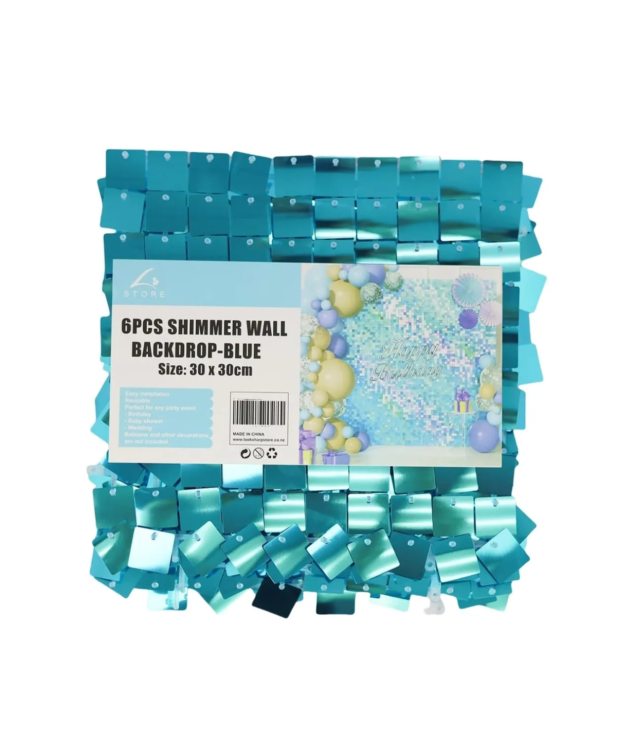 Blue Shimmer Wall Panels 6pc