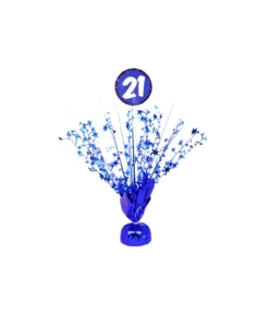 Blue 21st Birthday Table Centerpiece