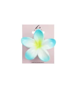 Blue & Yellow Frangipani Hair Claw Clip 1pc