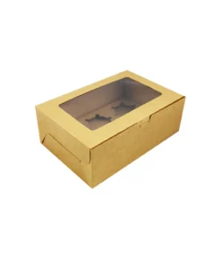 Brown 6 Holder Cupcake Box 2pk