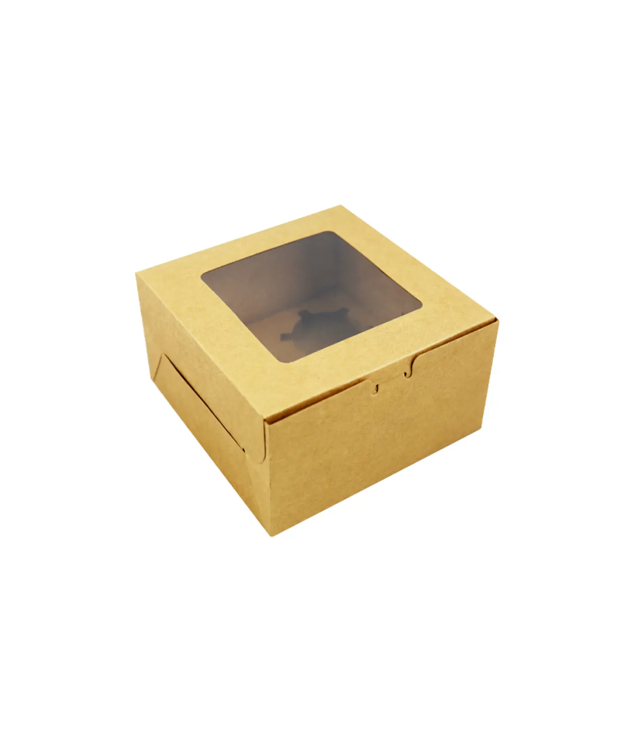 Brown 4 Holder Cupcake Box 2pk