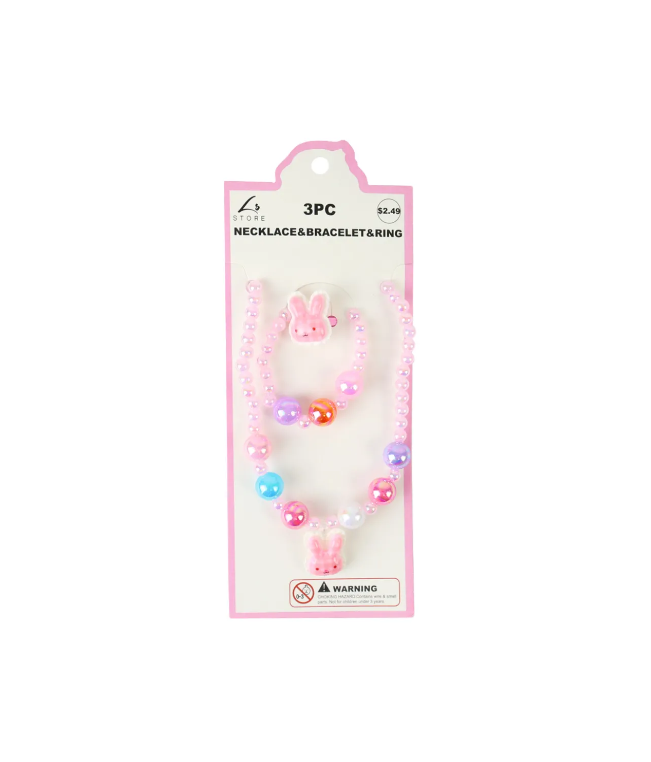 Bunny Necklace & Bracelet & Ring Set