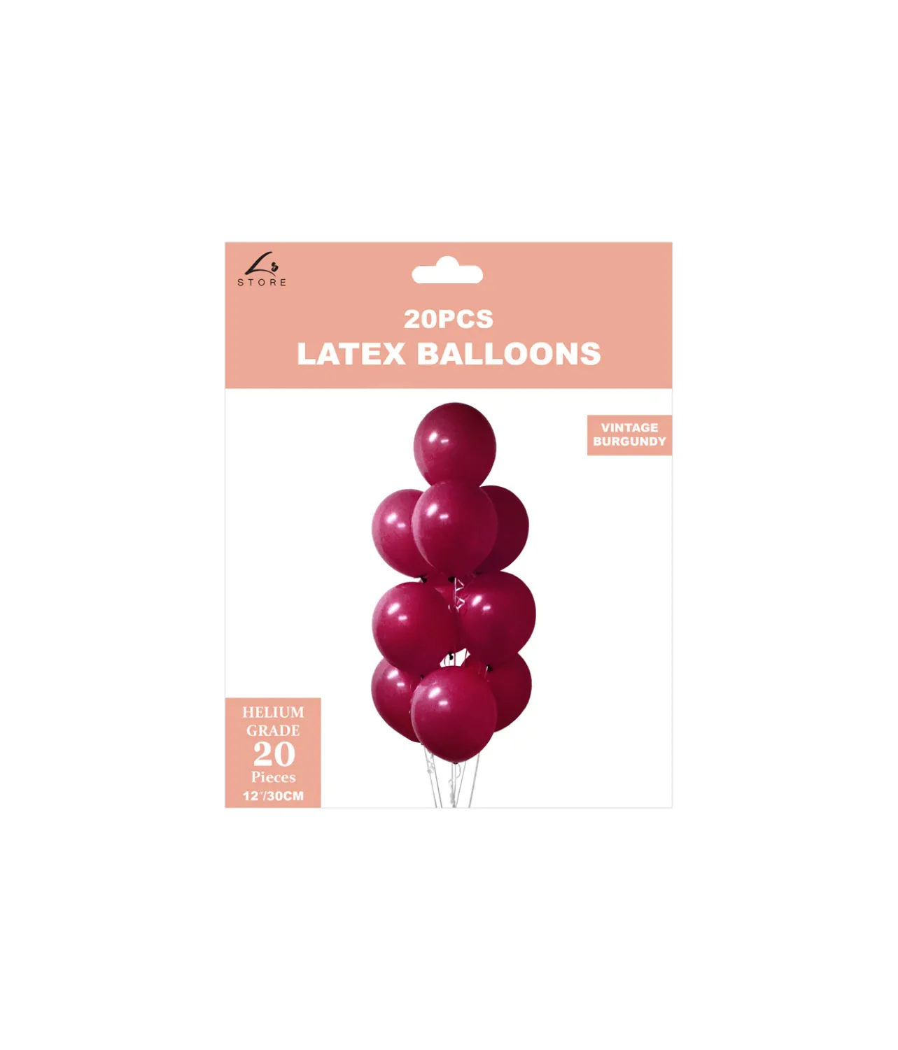 Burgundy Latex Balloons 12inch 20pk