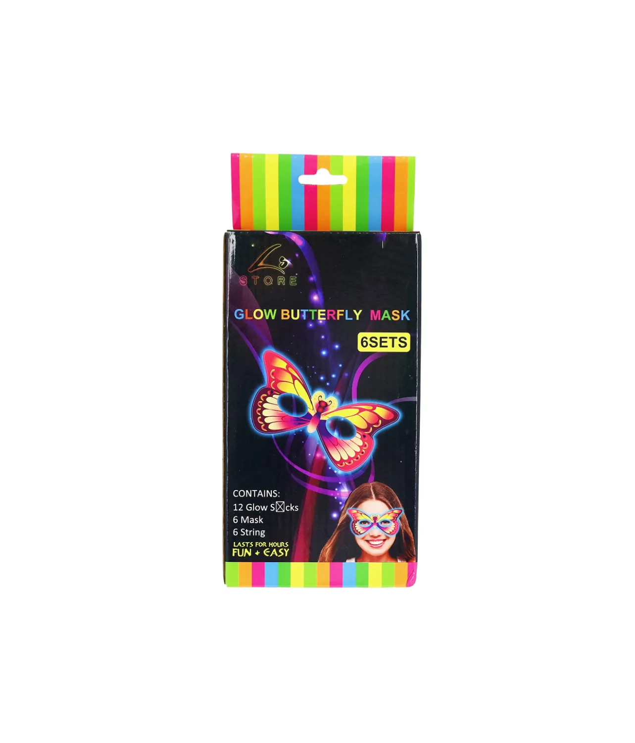 Butterfly Mask Glow In The Dark 6 Set