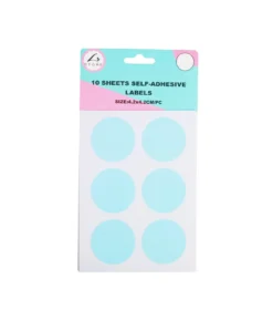 Circle Color Self Adhesive Labels Assorted 4.2 x 4.2cm 60pc