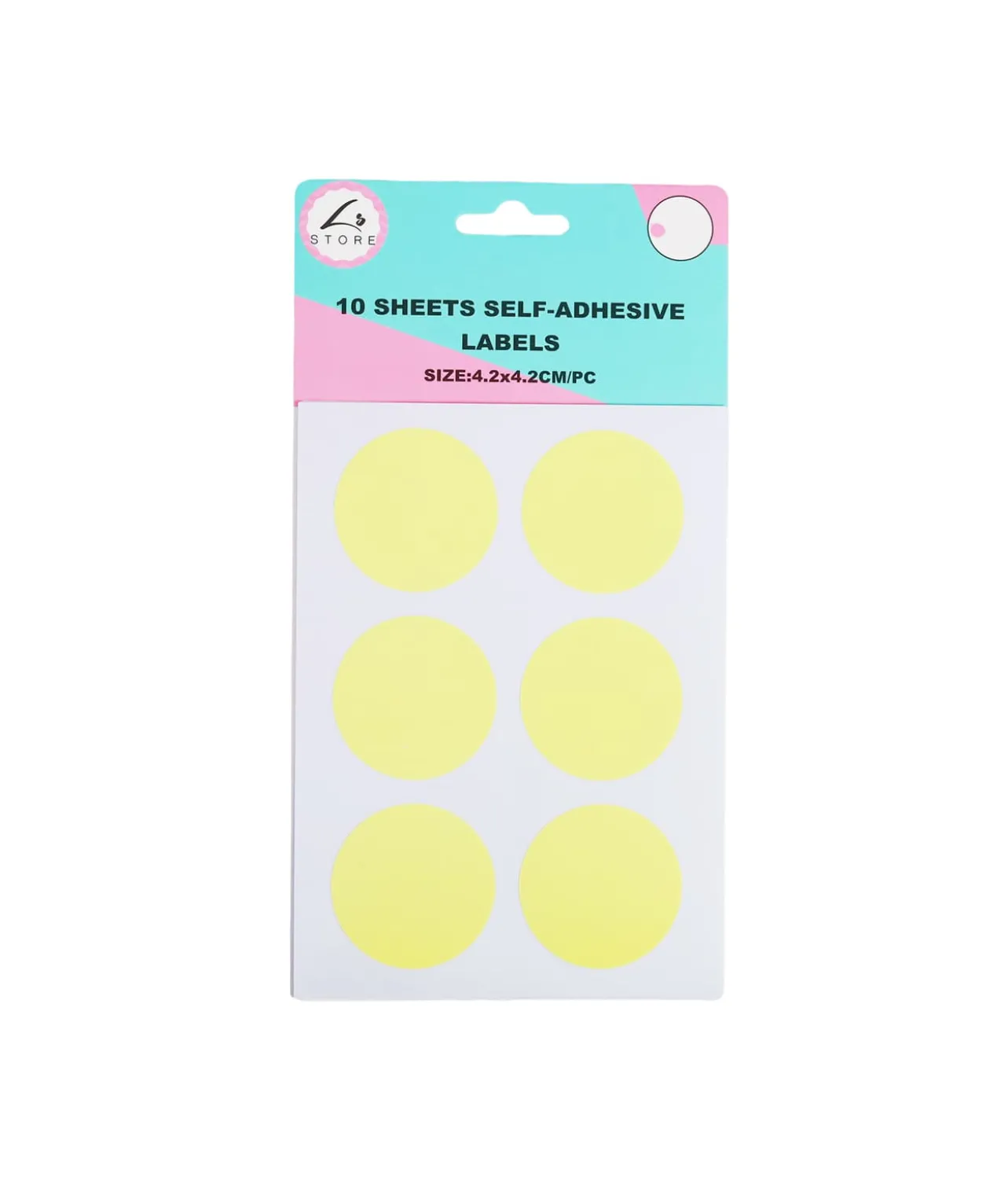 Circle Color Self Adhesive Labels Assorted 4.2 x 4.2cm 60pc