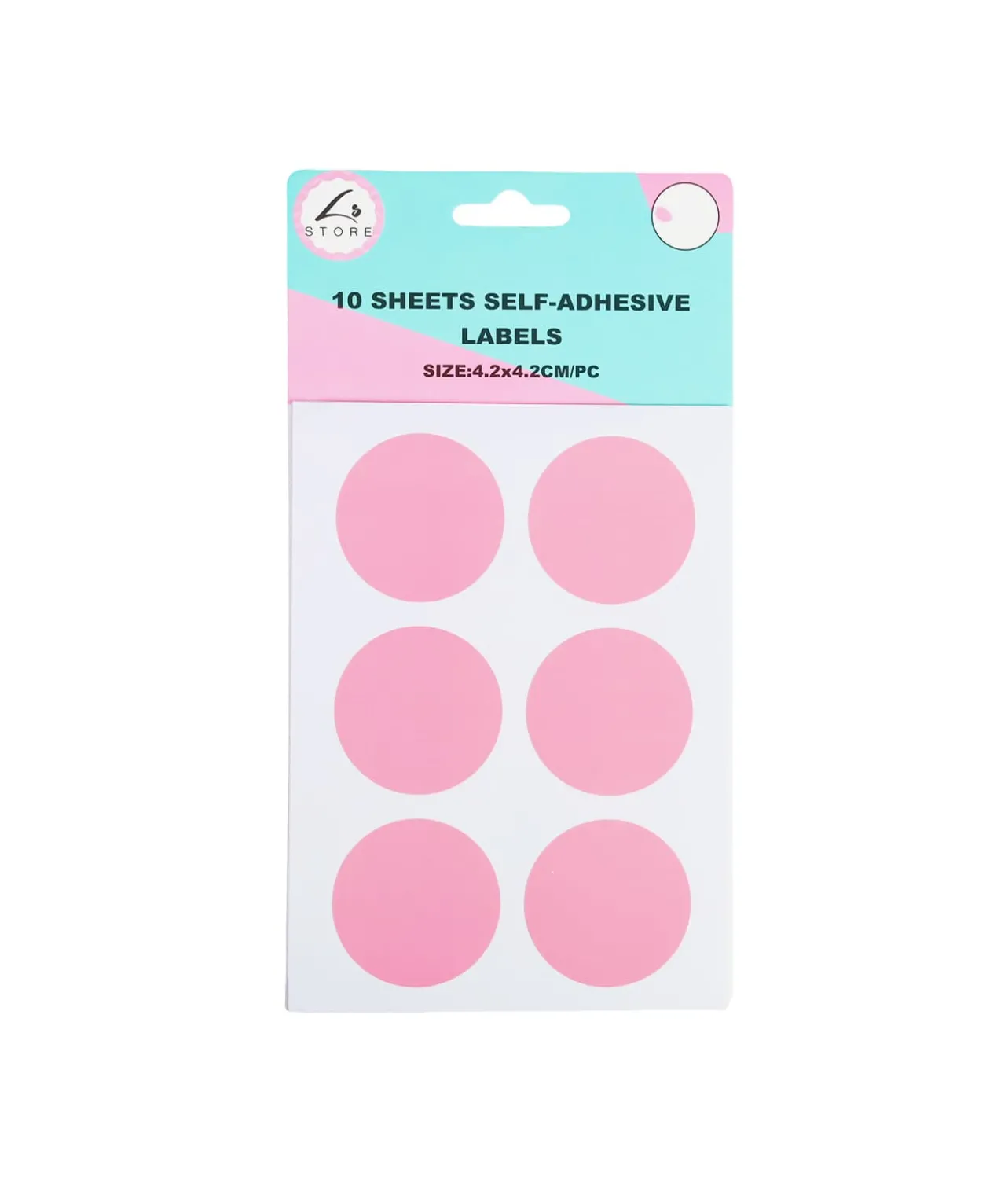 Circle Color Self Adhesive Labels Assorted 4.2 x 4.2cm 60pc