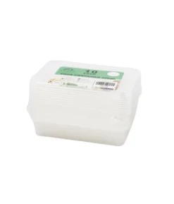 Clear PP Rectangular Food Container 10pc 500ml