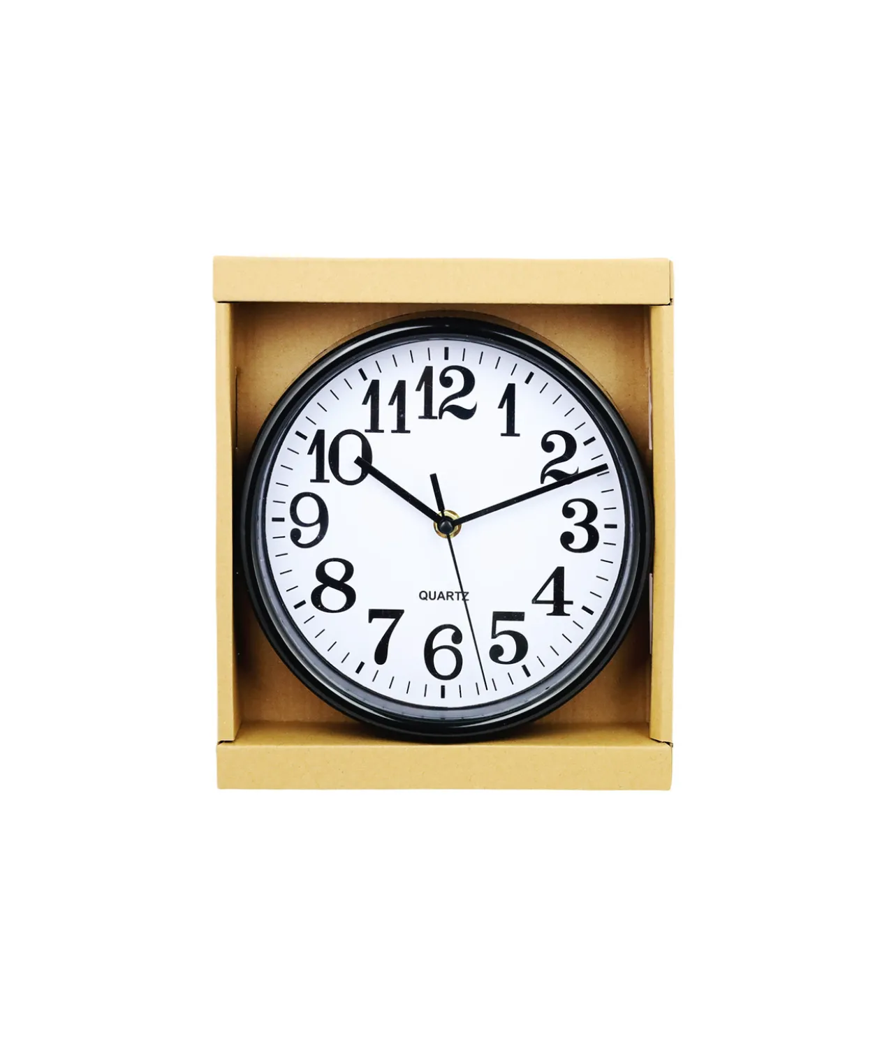 Clock Black With White Face 20cm