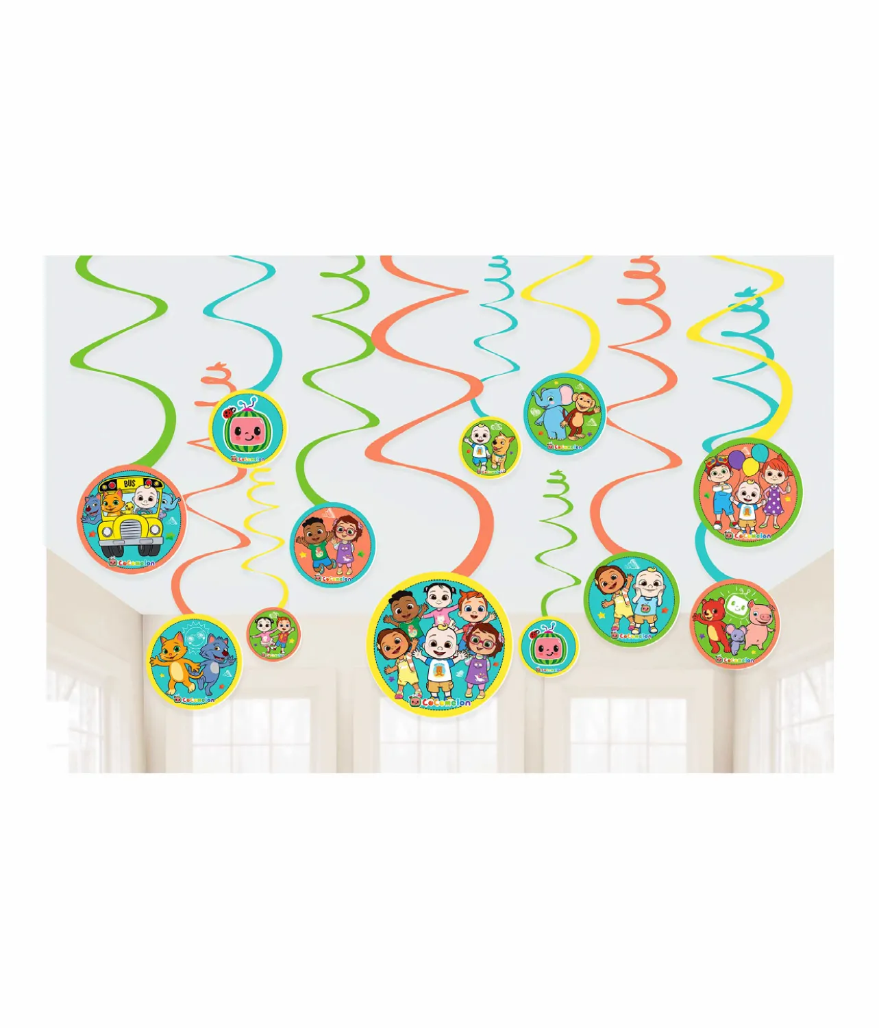Cocomelon Spiral Decorations 12pk