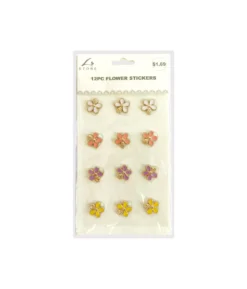 Colorful Flower Stickers 12pc