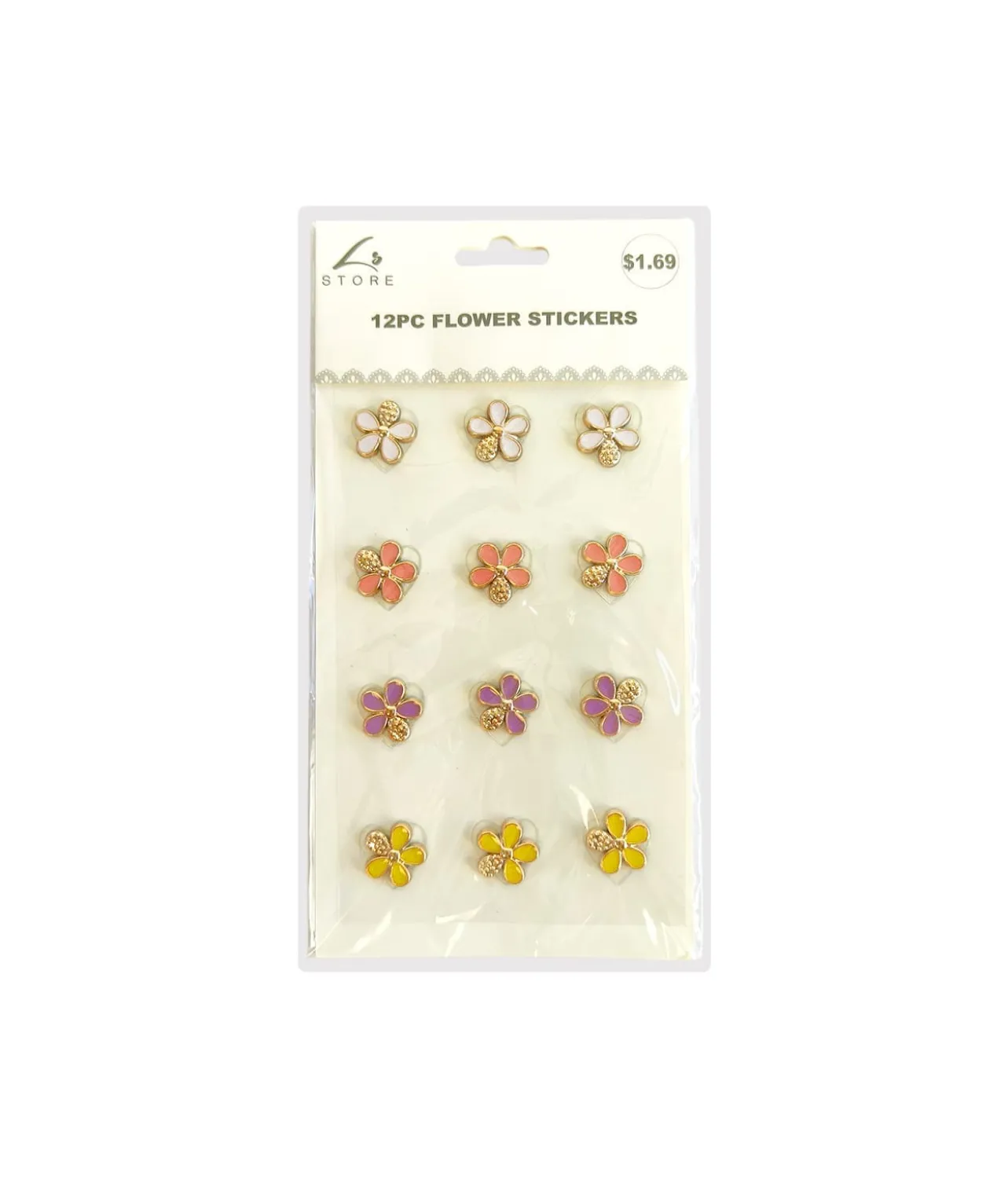 Colorful Flower Stickers 12pc