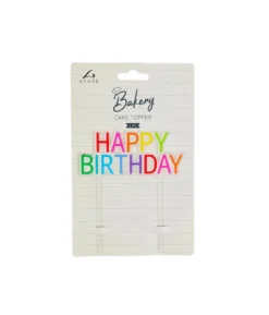 Colourful Happy Birthday Cake Topper 1pc 14x12cm