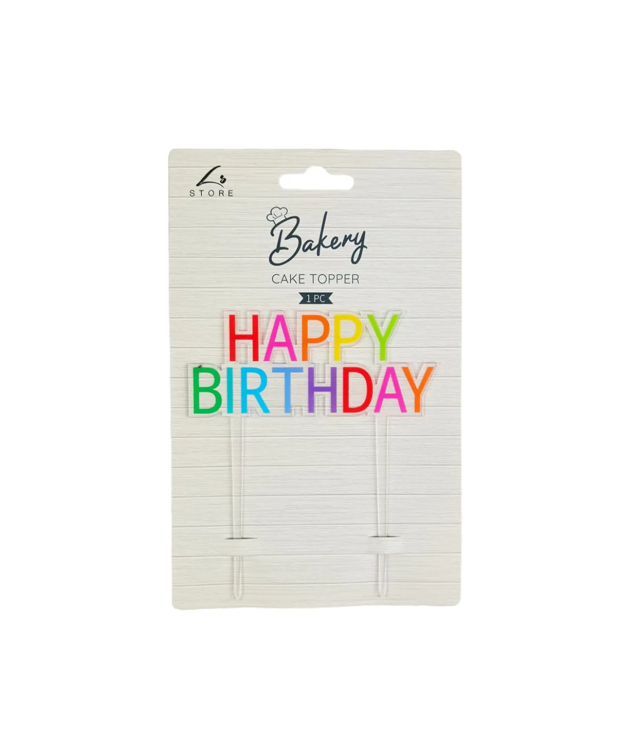 Colourful Happy Birthday Cake Topper 1pc 14x12cm