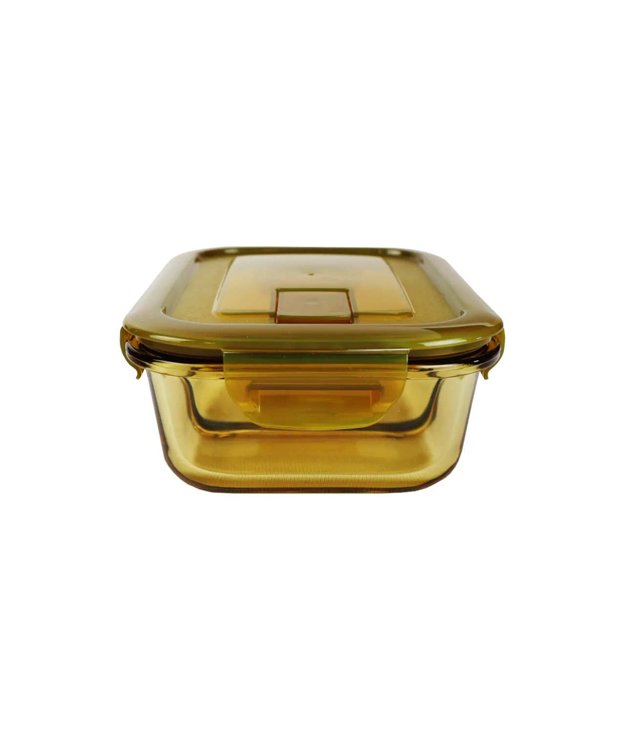 2-Comp Rectangle Amber Borosilicate Glass Container 800ml