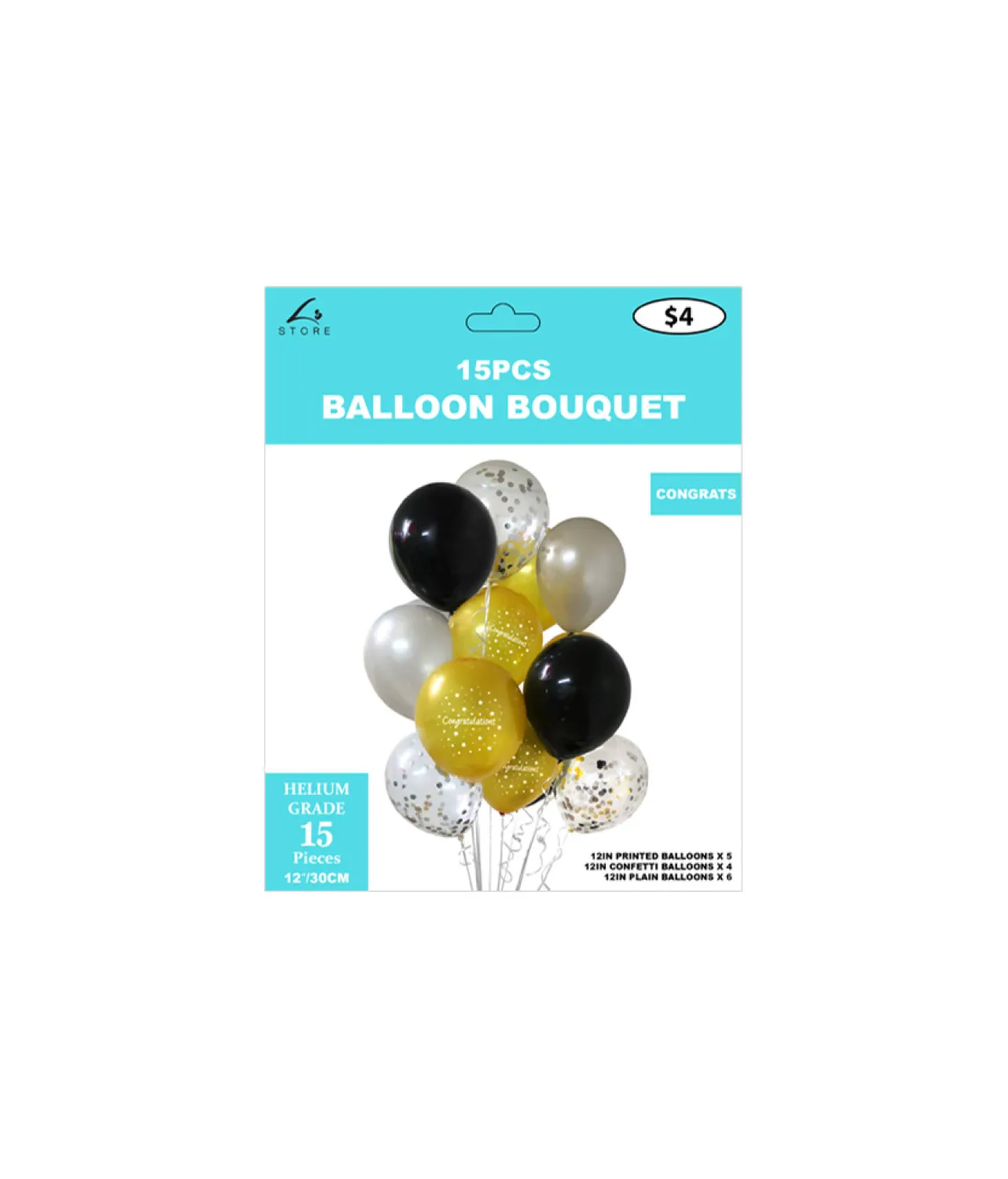 Congratulations Latex Balloon Bouquet 15pc