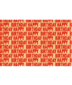 Craft Wrapping Paper With Birthday Print Assorted 70cmx5m