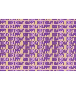 Craft Wrapping Paper With Birthday Print Assorted 70cmx5m
